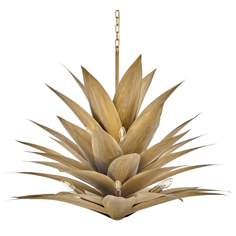 Fredrick Ramond Agave 12 Light 45" Wide Abstract Chandelier with Hand Sculpted Steel Leaves