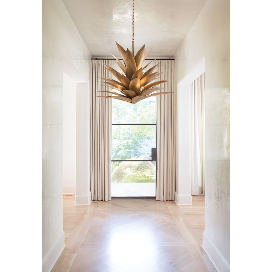 Fredrick Ramond Agave 12 Light 45" Wide Abstract Chandelier with Hand Sculpted Steel Leaves
