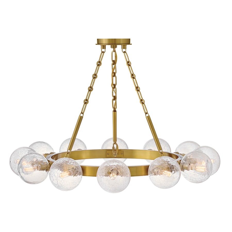 Fredrick Ramond Coco 12 Light 32" Wide Ring Chandelier with Crackle Glass Shades