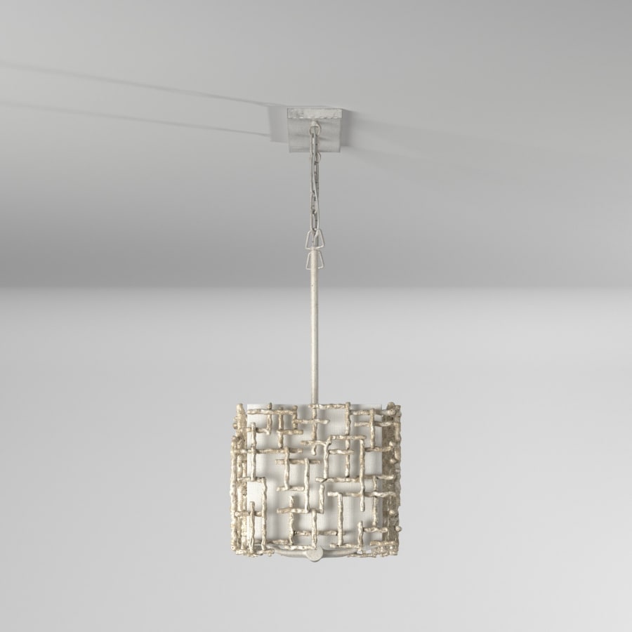 Fredrick Ramond Farrah 8 Light 48" Wide Linear Chandelier with a Linen Shade and Hand-Made Crosshatch Bars