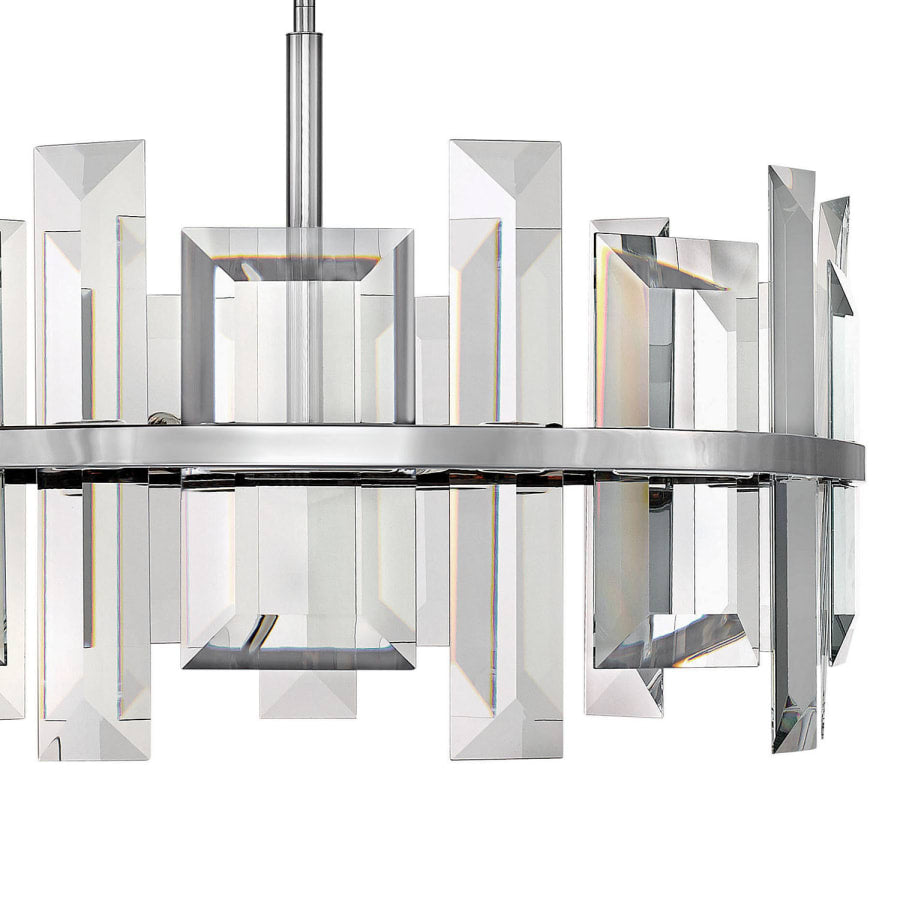 Fredrick Ramond Odette 9 Light 30" Wide Drum Chandelierwith Emerald Cut Crystal Panels