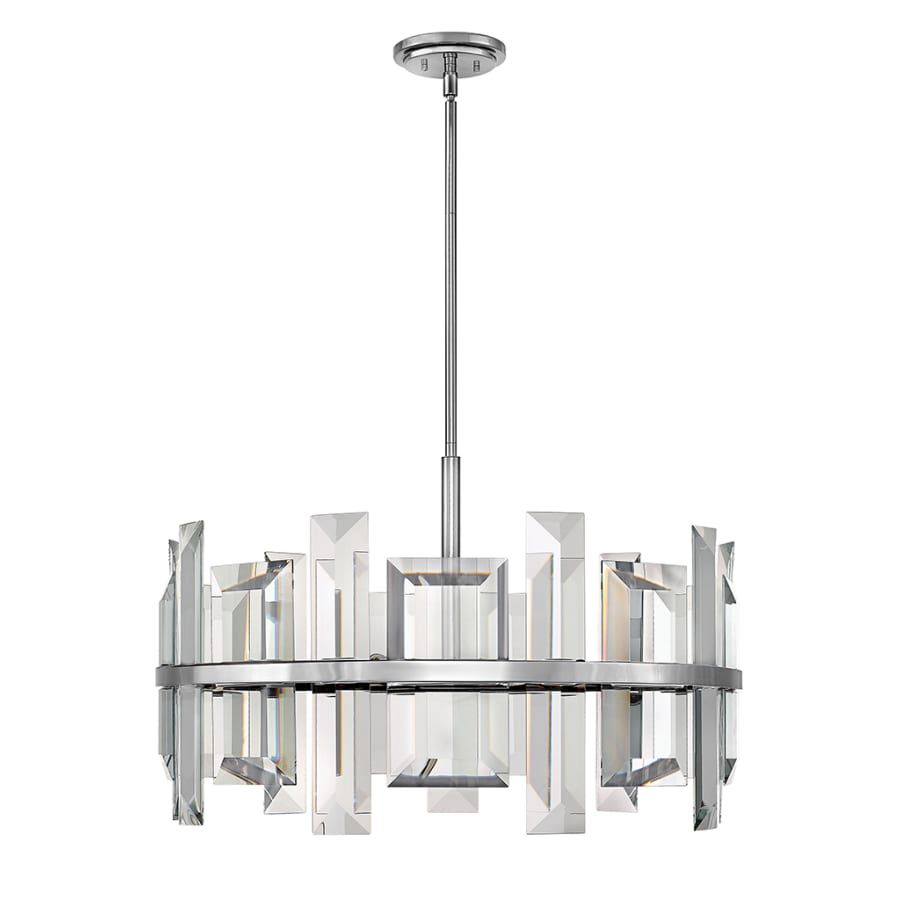 Fredrick Ramond Odette 9 Light 30" Wide Drum Chandelierwith Emerald Cut Crystal Panels