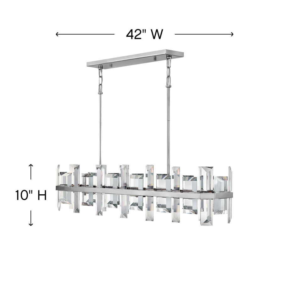 Fredrick Ramond Odette 8 Light 42" Wide Linear Chandelierwith Emerald Cut Crystal Panels