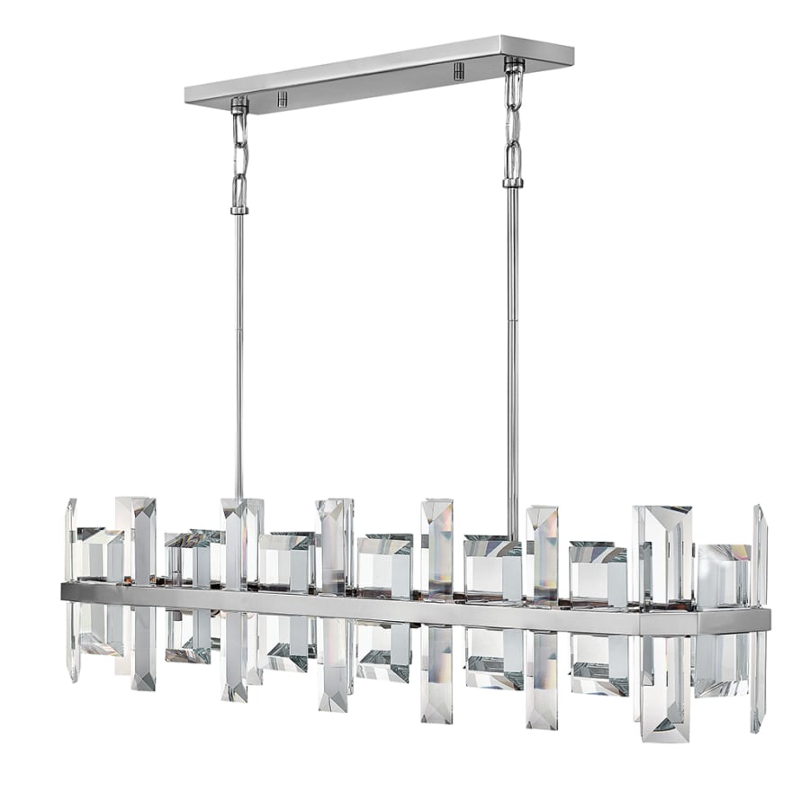 Fredrick Ramond Odette 8 Light 42" Wide Linear Chandelierwith Emerald Cut Crystal Panels
