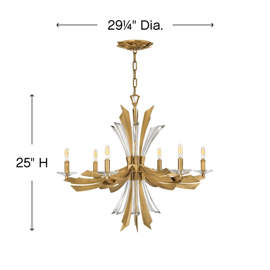 Fredrick Ramond Vida 6 Light 29" Wide Abstract Chandelier
