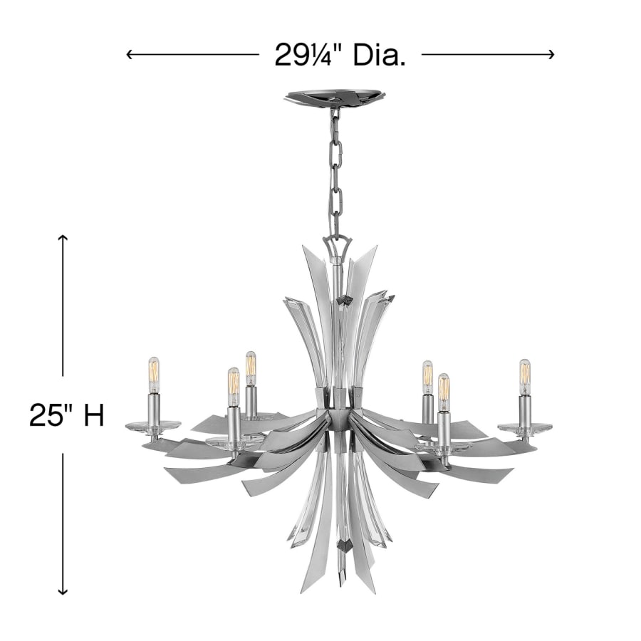 Fredrick Ramond Vida 6 Light 29" Wide Abstract Chandelier