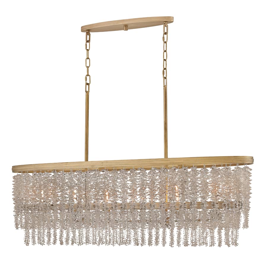 Fredrick Ramond Rubina 6 Light 48" Wide Crystal Linear Chandelier
