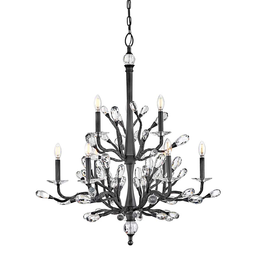 Fredrick Ramond Eve 9 Light 33" Wide LED Crystal Candle Style Chandelier