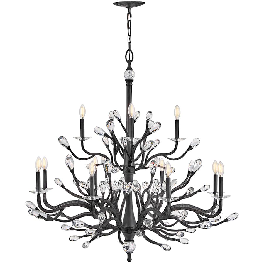 Fredrick Ramond Eve 12 Light 49" Wide LED Crystal Candle Style Chandelier