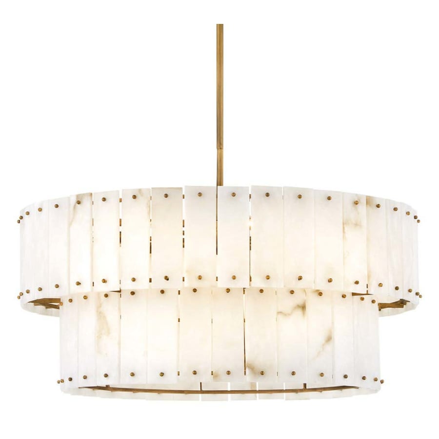 Fredrick Ramond Simone 8 Light 34" Wide Waterfall Chandelier with Alabaster Shades