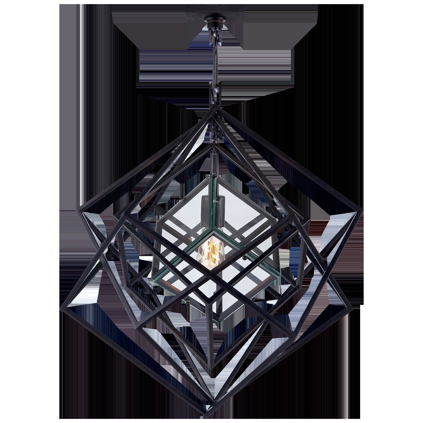 Geometric Glass Cube Pendant Chandelier