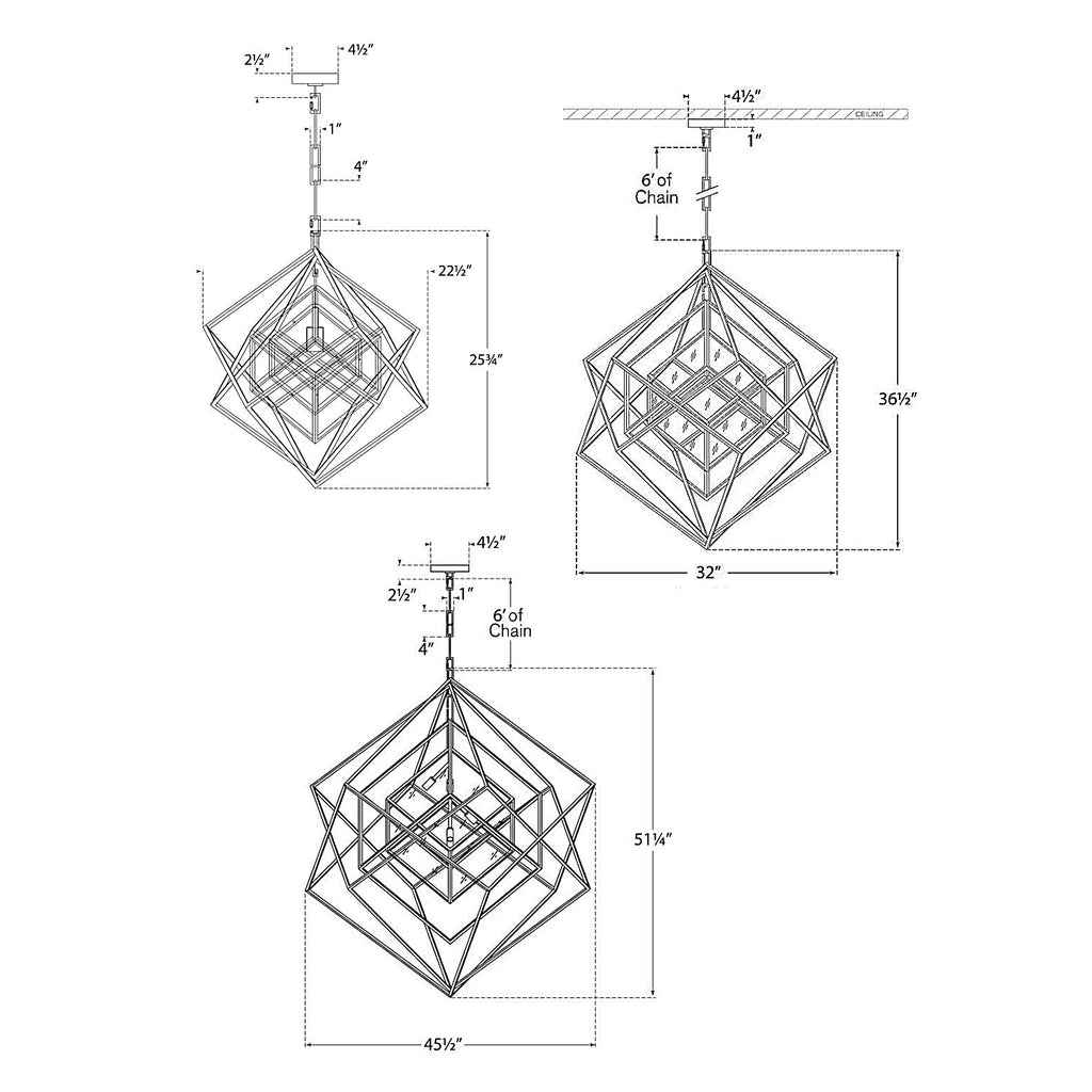 Geometric Glass Cube Pendant Chandelier