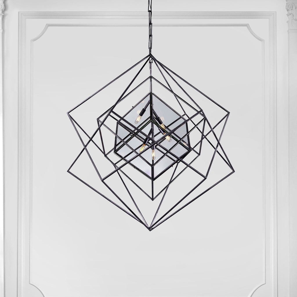 Geometric Glass Cube Pendant Chandelier