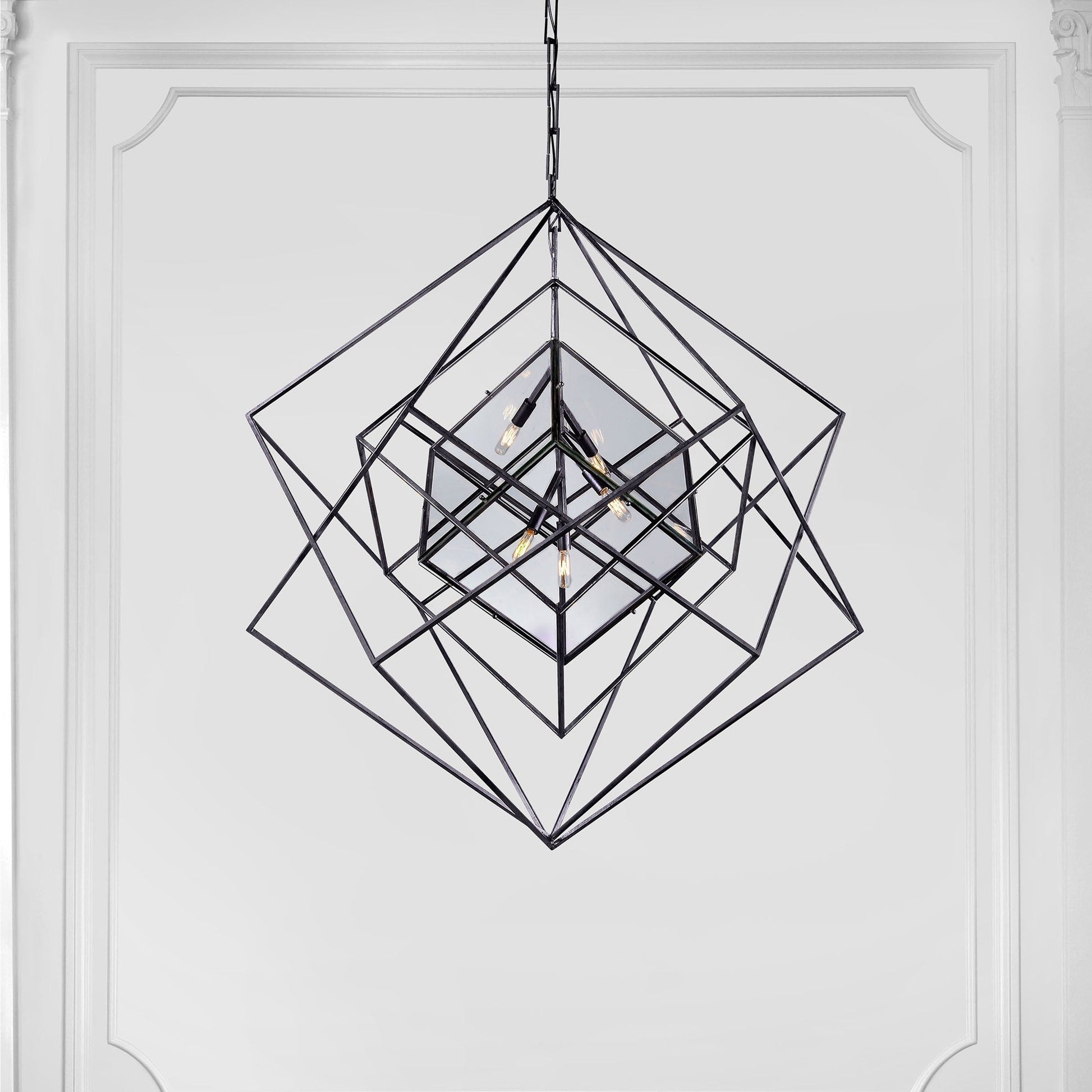 Geometric Glass Cube Pendant Chandelier