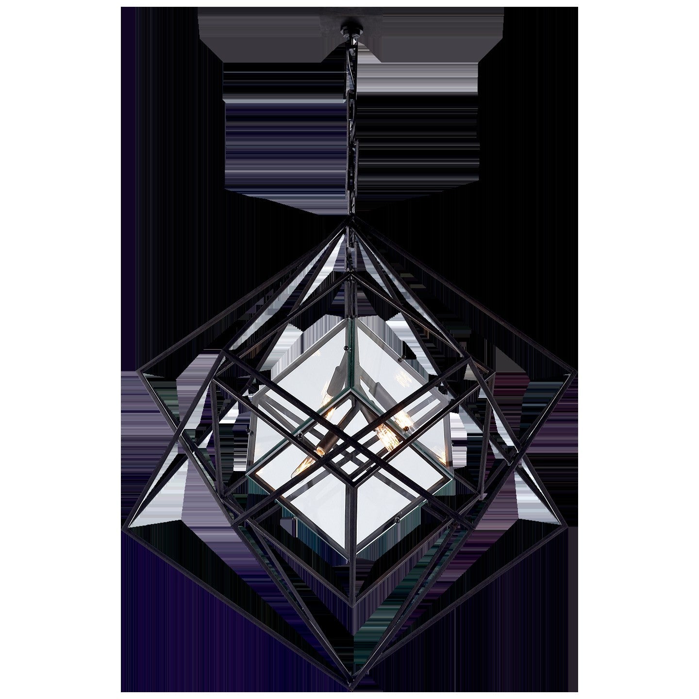 Geometric Glass Cube Pendant Chandelier