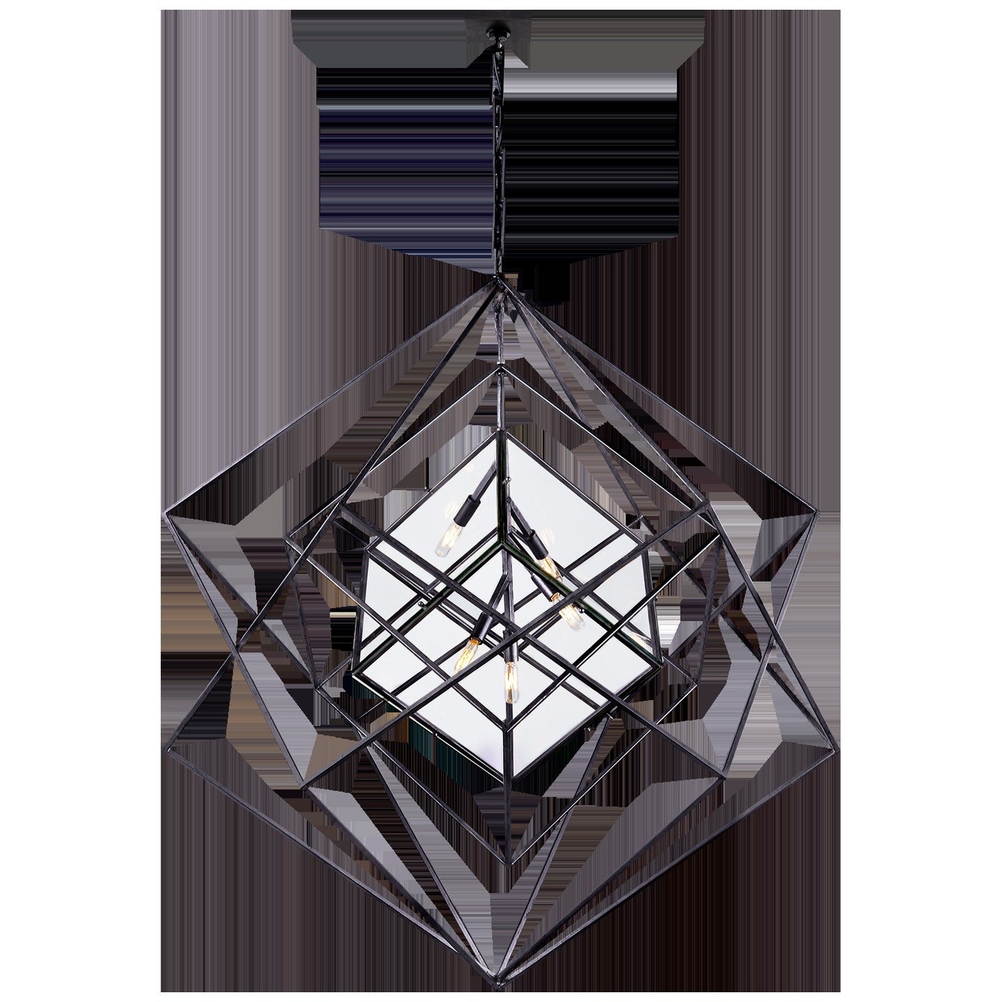 Geometric Glass Cube Pendant Chandelier