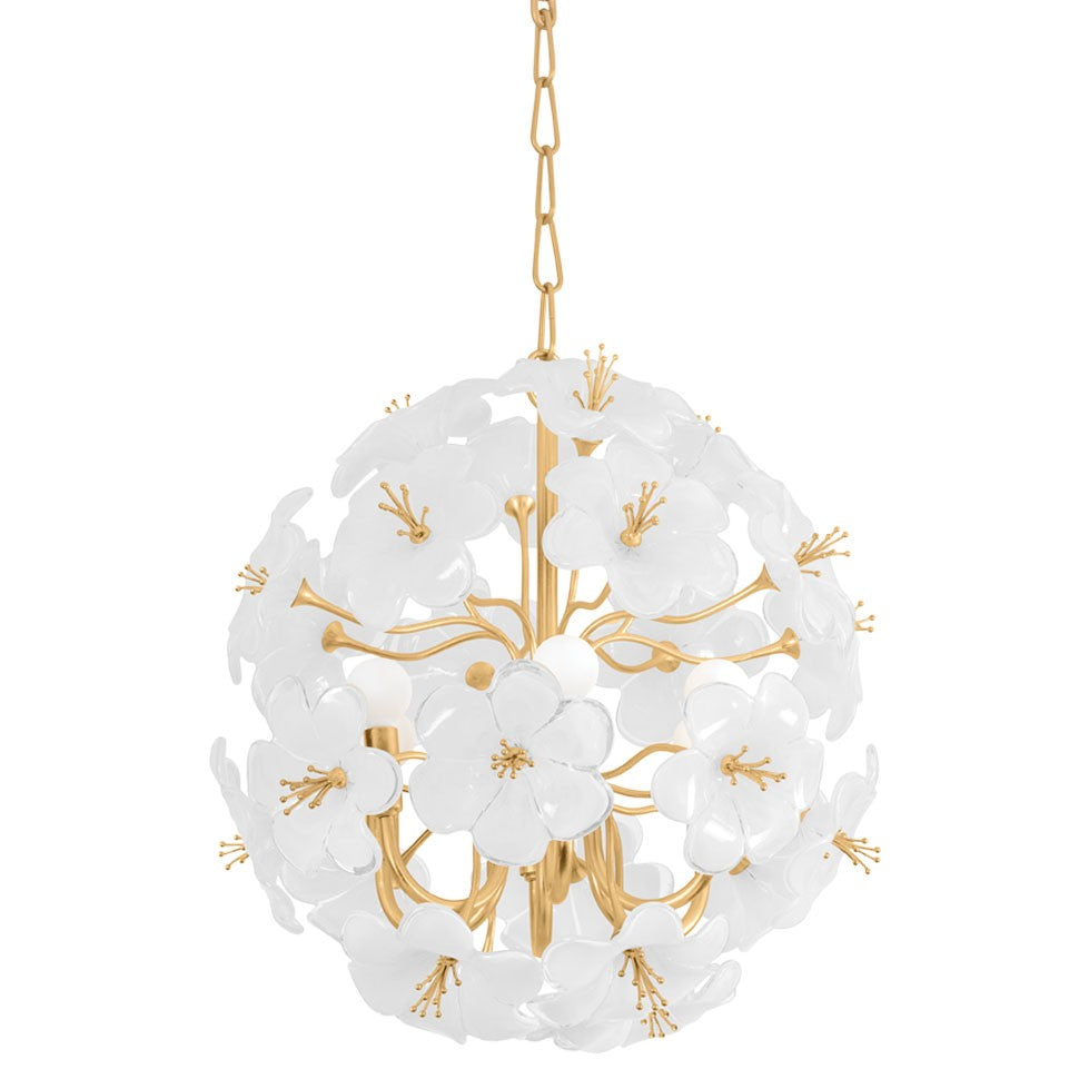 Golden Bloom Glass Chandelier
