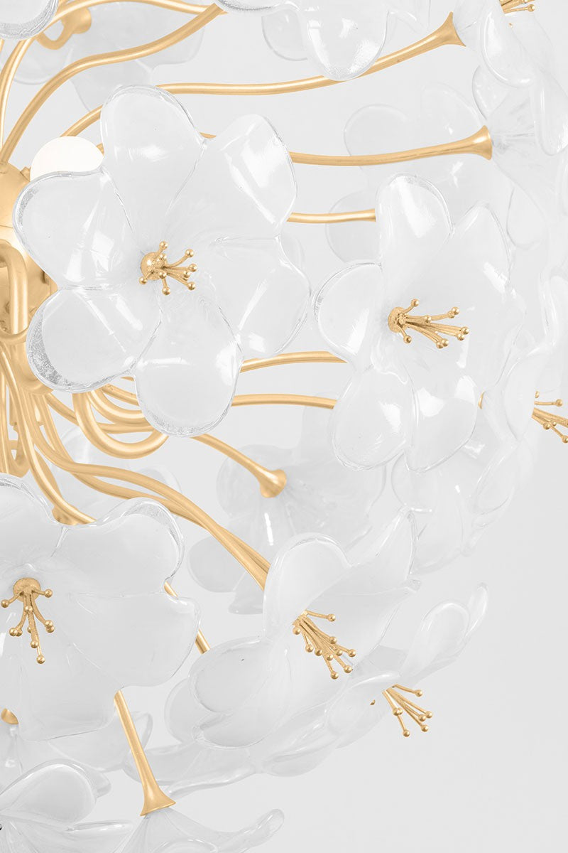Golden Bloom Glass Chandelier