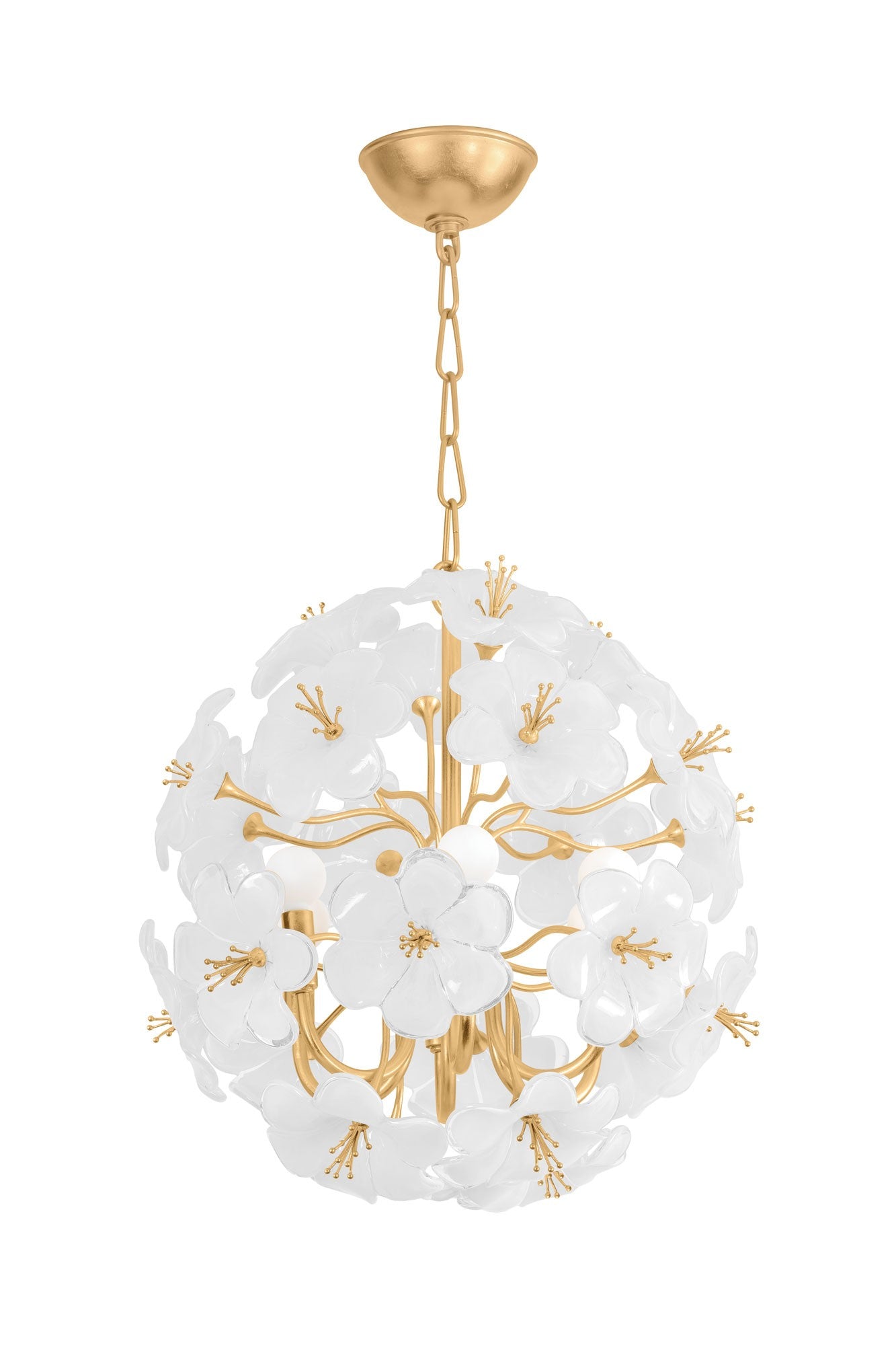 Golden Bloom Glass Chandelier