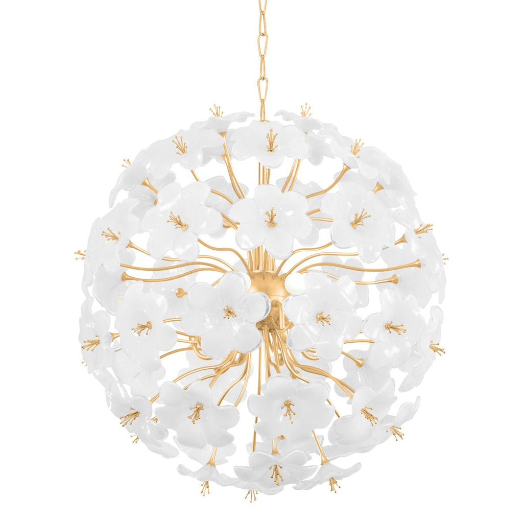 Golden Bloom Glass Chandelier