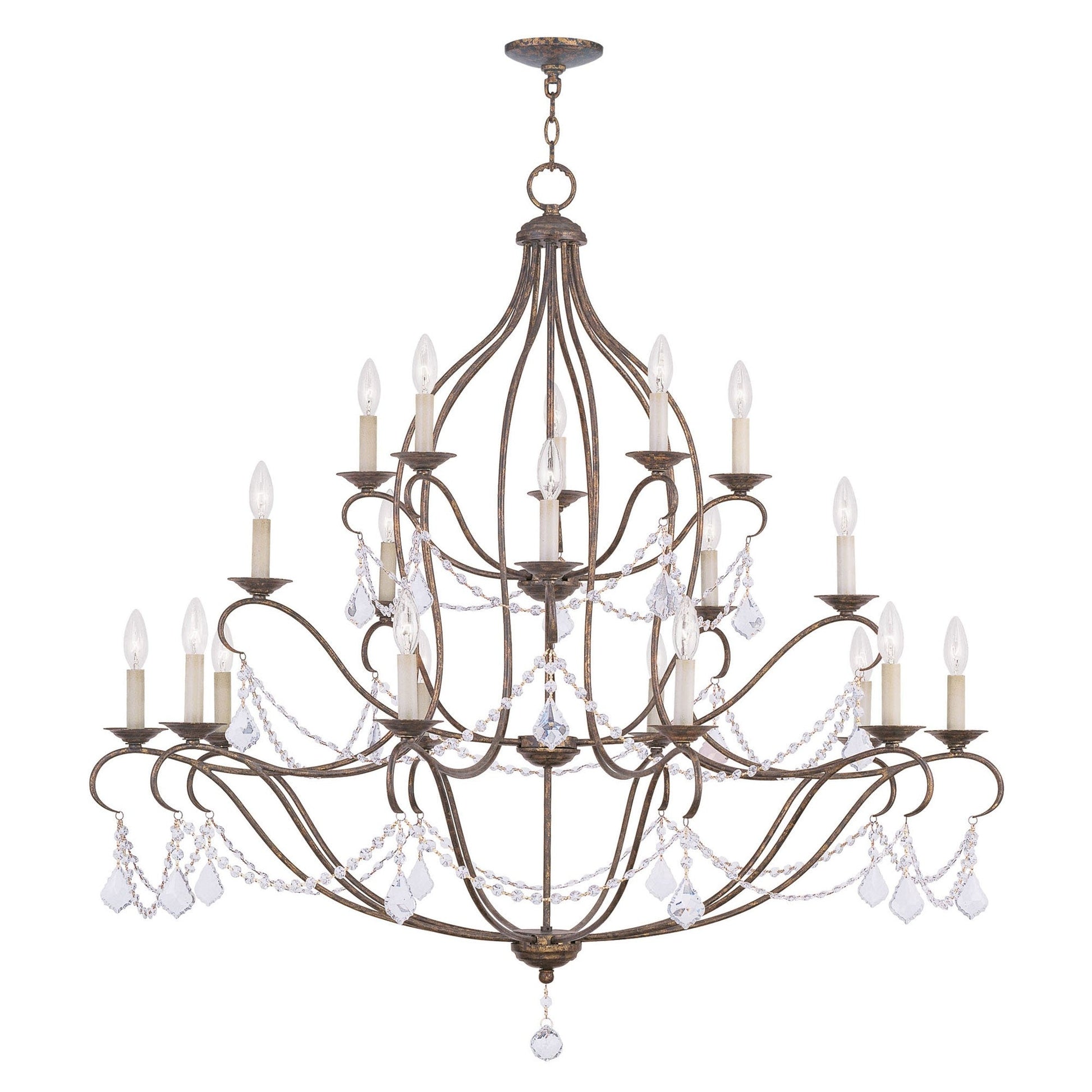 Grand Regency Crystal Tiered Chandelier