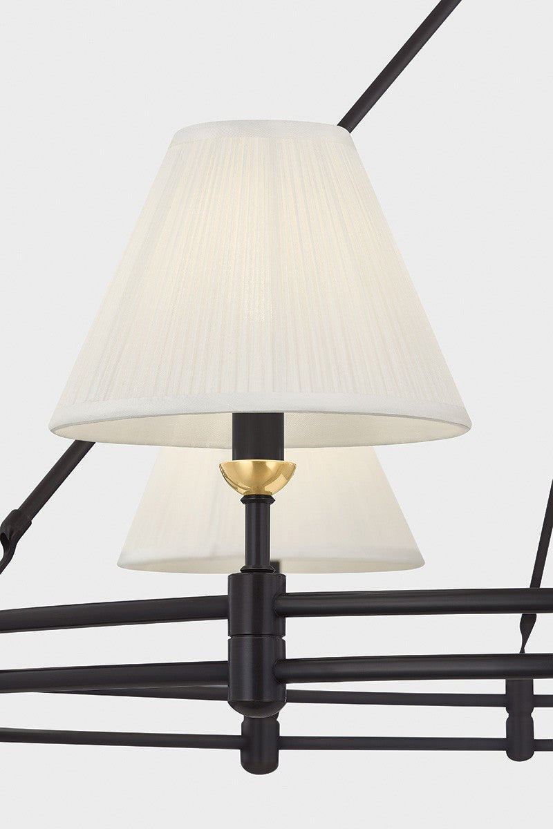 Heritage Brass Silk Shade Chandelier