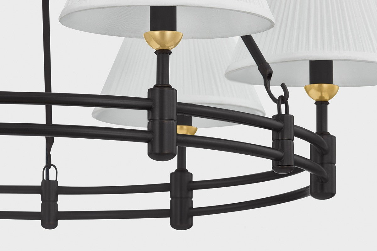 Heritage Brass Silk Shade Chandelier