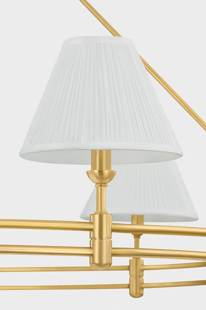 Heritage Brass Silk Shade Chandelier