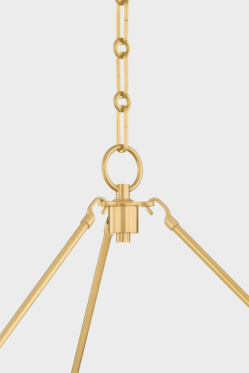 Heritage Brass Silk Shade Chandelier
