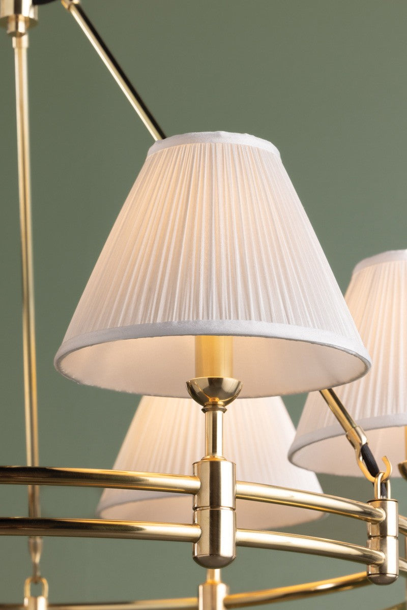 Heritage Brass Silk Shade Chandelier