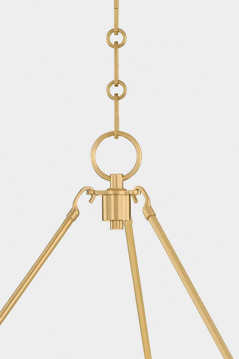 Heritage Brass Silk Shade Chandelier