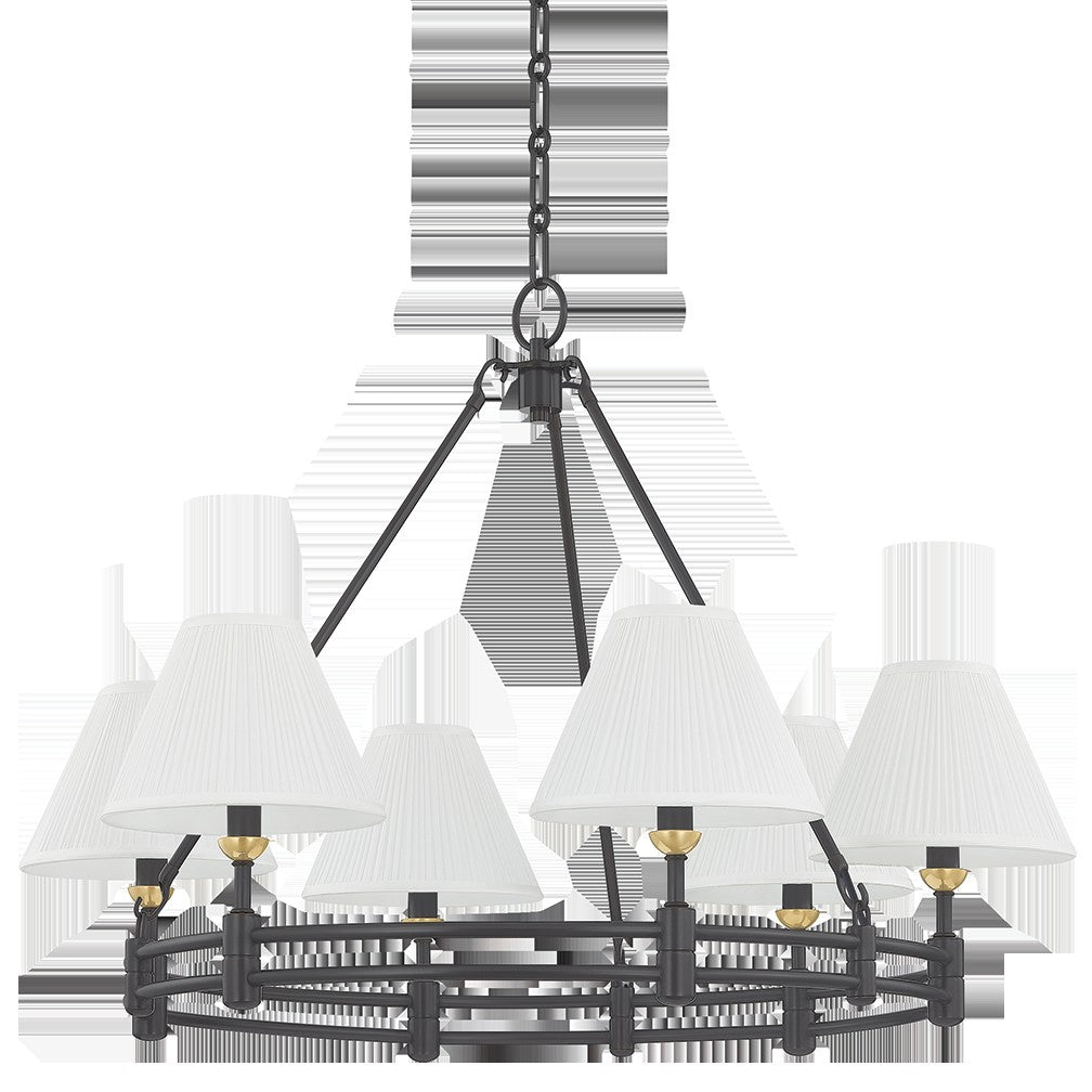 Heritage Brass Silk Shade Chandelier