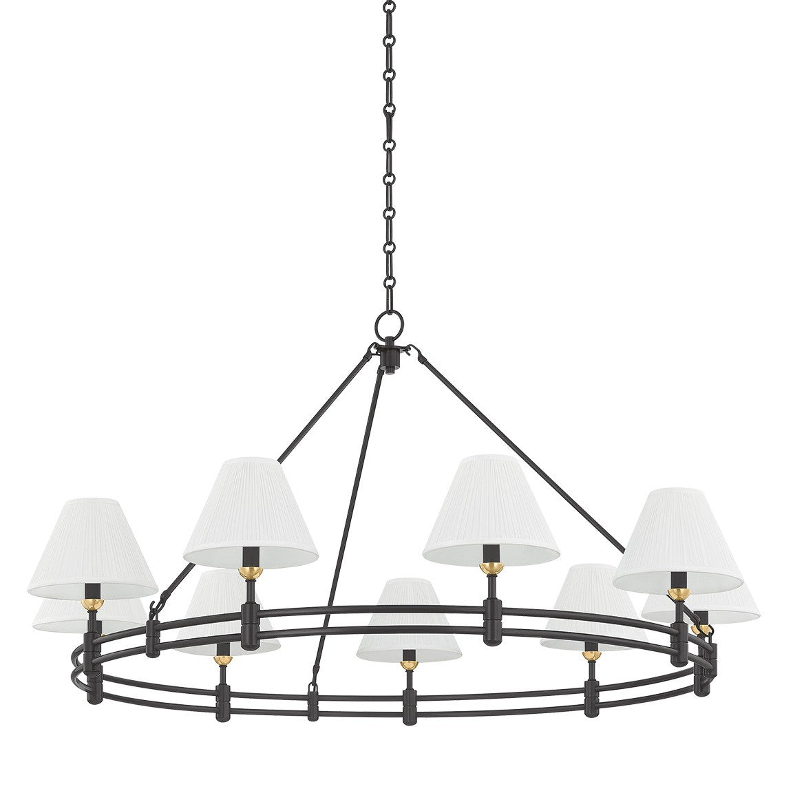Heritage Brass Silk Shade Chandelier