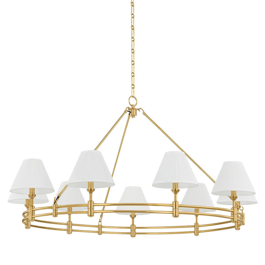 Heritage Brass Silk Shade Chandelier