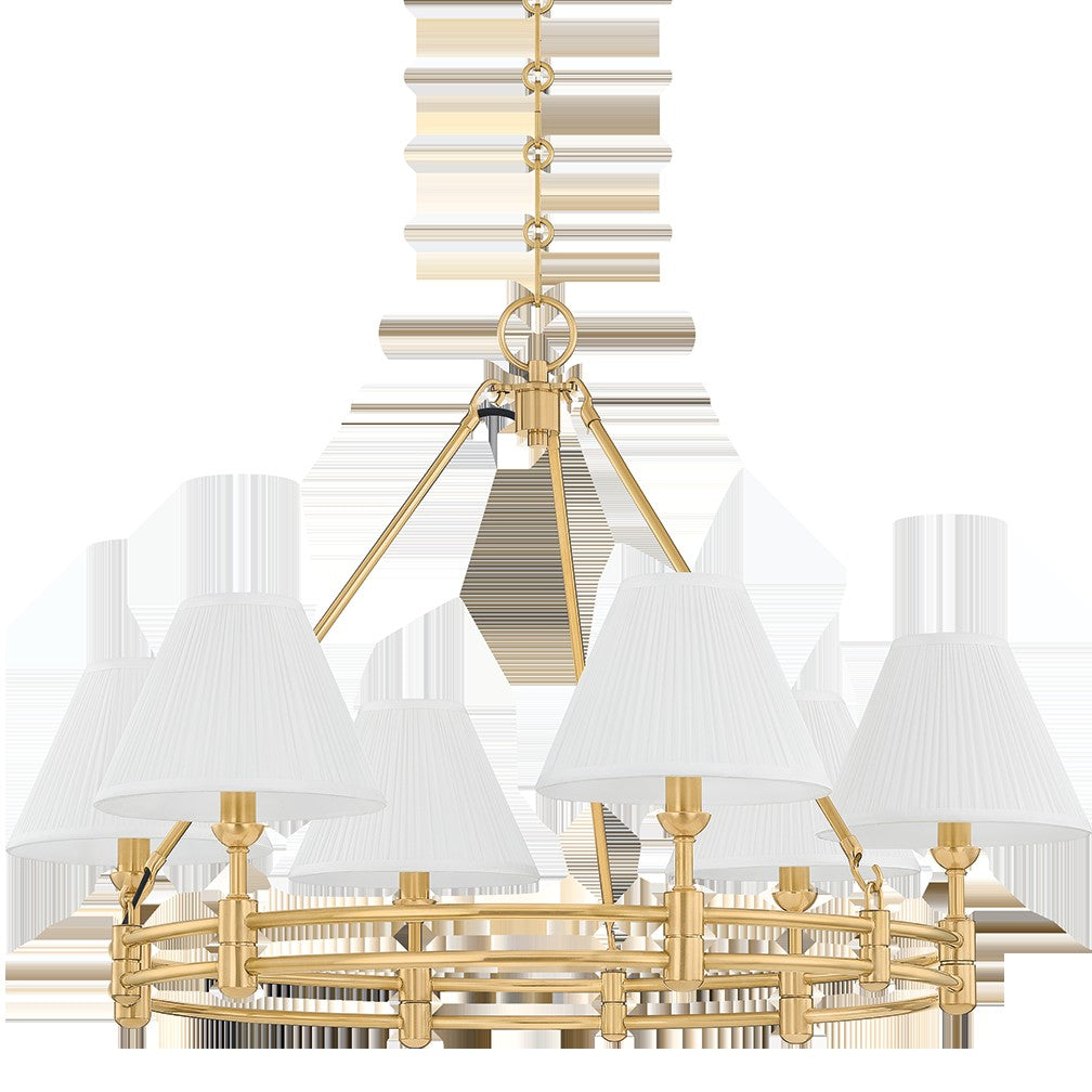 Heritage Brass Silk Shade Chandelier