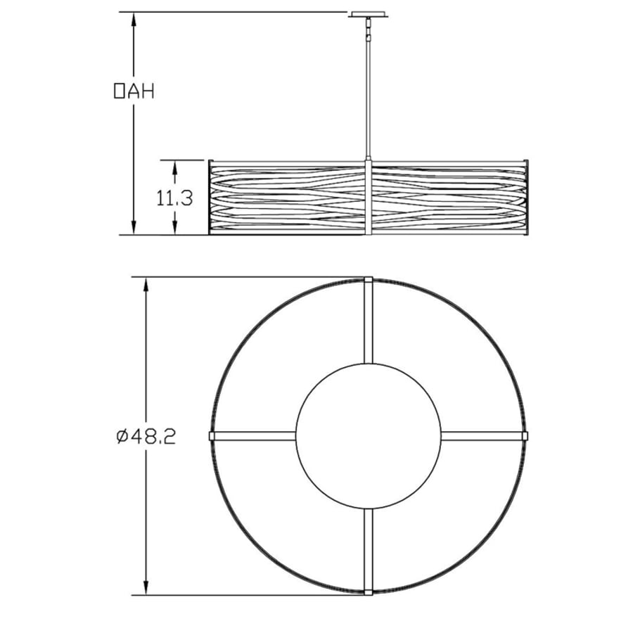 Hammerton Studio Tempest 8 Light 48" Wide Drum Chandelier - Medium (E26) with Frosted Glass Inner Shades and Finished to Match Outer Metal Shade