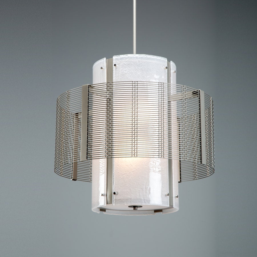 Hammerton Studio Downtown Mesh 4 Light 24" Wide Chandelier - Medium (E26) with Frosted Granite Glass Shade
