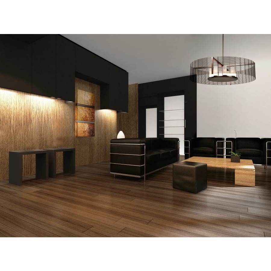 Hammerton Studio Downtown Mesh 8 Light 48" Wide Drum Chandelier - Medium (E26) with Frosted Glass Inner Shades and Finished to Match Outer Metal Shade