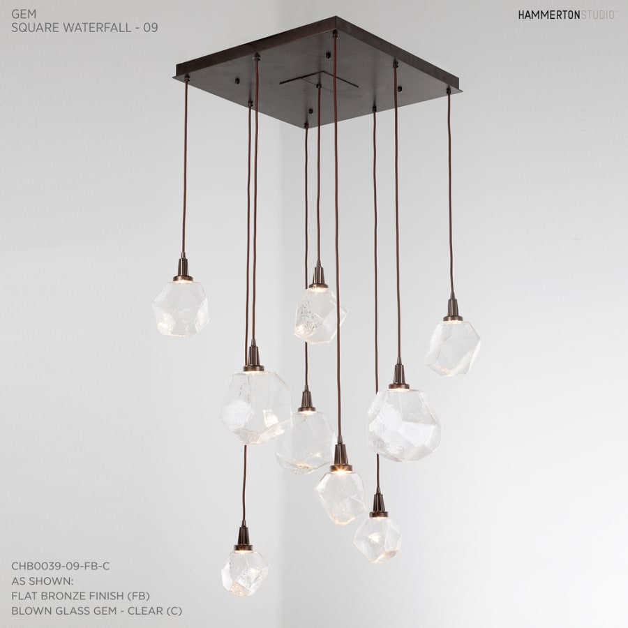 Hammerton Studio Gem 30" Wide 9 Light Hand Blown Glass LED Pendant