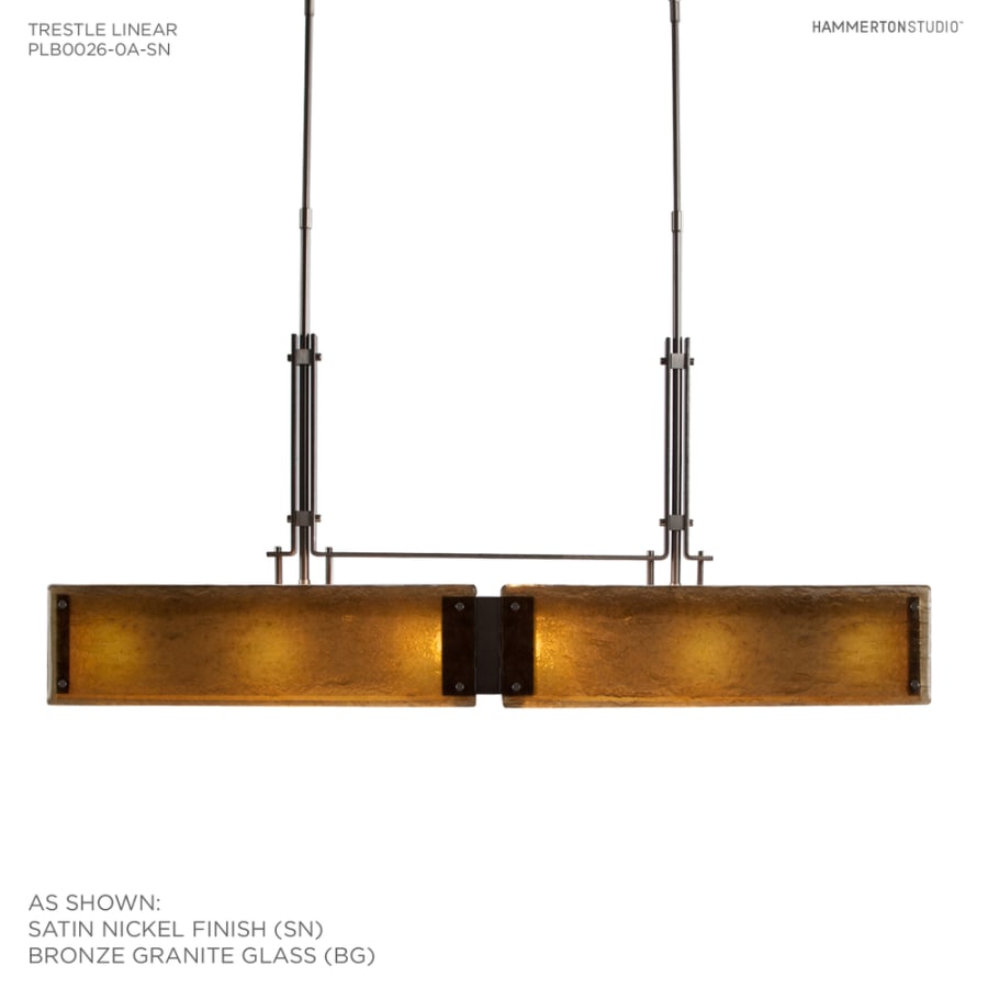 Hammerton Studio Urban Loft 44" Wide Artisan Crafted Linear LED Chandelier with Hand Textured Glass