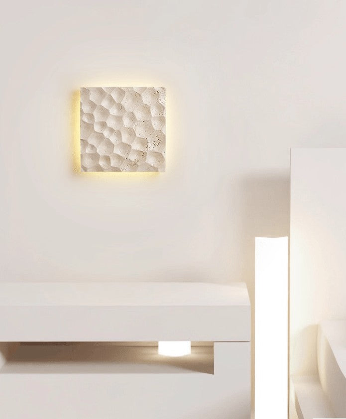 Hexara Travertine Wall Sconce