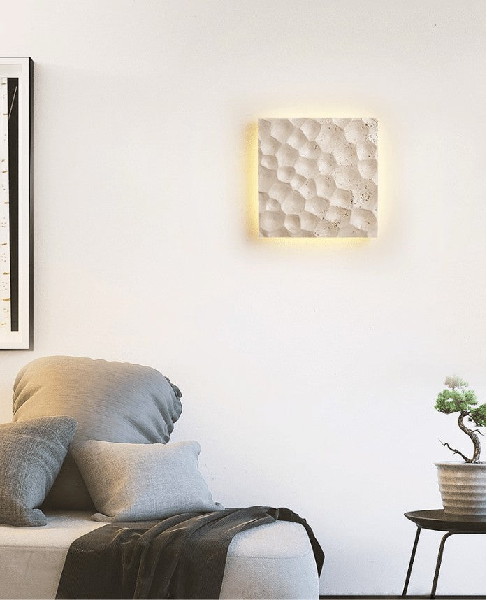 Hexara Travertine Wall Sconce