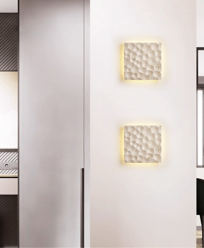 Hexara Travertine Wall Sconce
