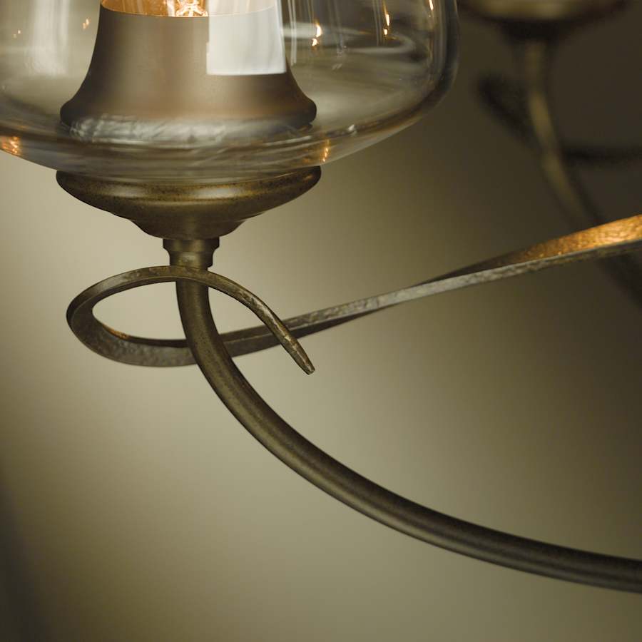 Hubbardton Forge Flora 5 Light 27" Wide Taper Candle Chandelier with Customizable Glass Shade