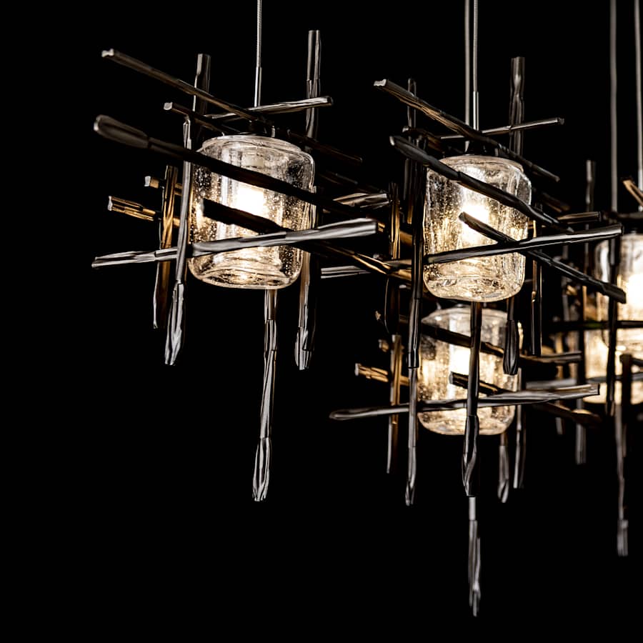 Hubbardton Forge Tura 7 Light 54" Wide Abstract Linear Pendant