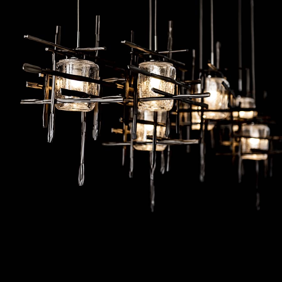 Hubbardton Forge Tura 7 Light 54" Wide Abstract Linear Pendant
