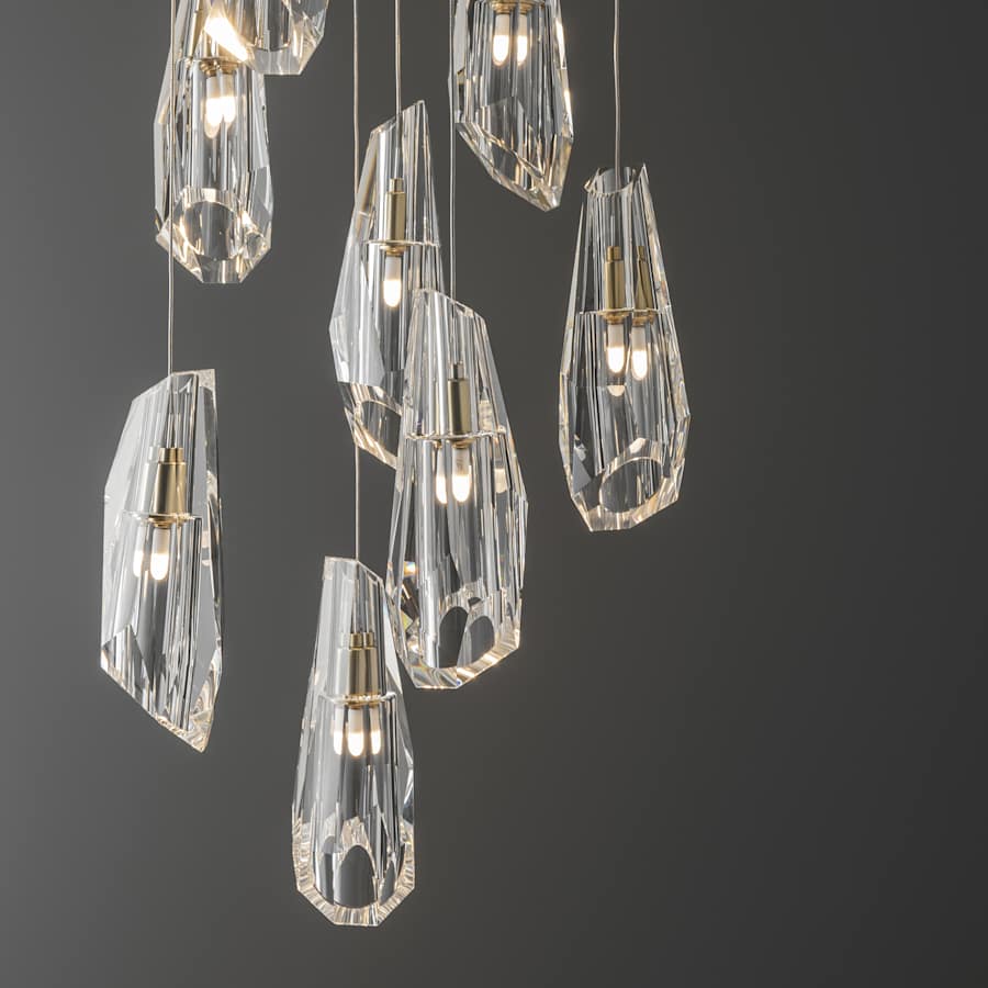 Hubbardton Forge Luma 9 Light 21" Wide Crystal Multi Light Pendant