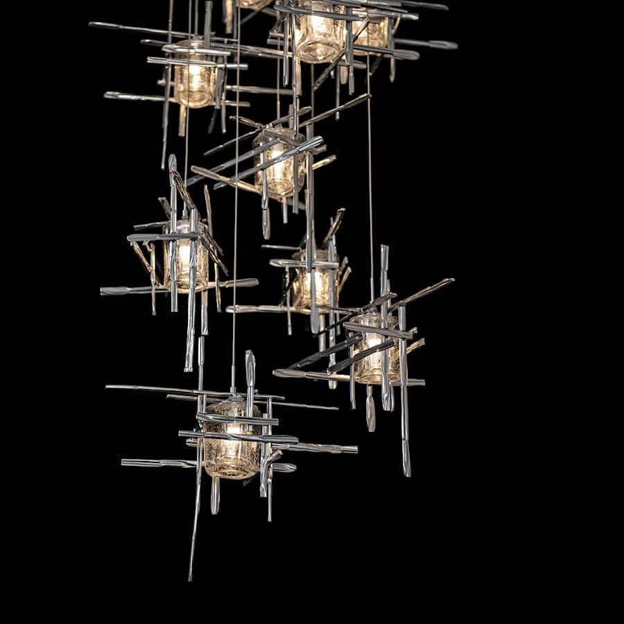 Hubbardton Forge Tura 9 Light 30" Wide Abstract Multi Light Pendant