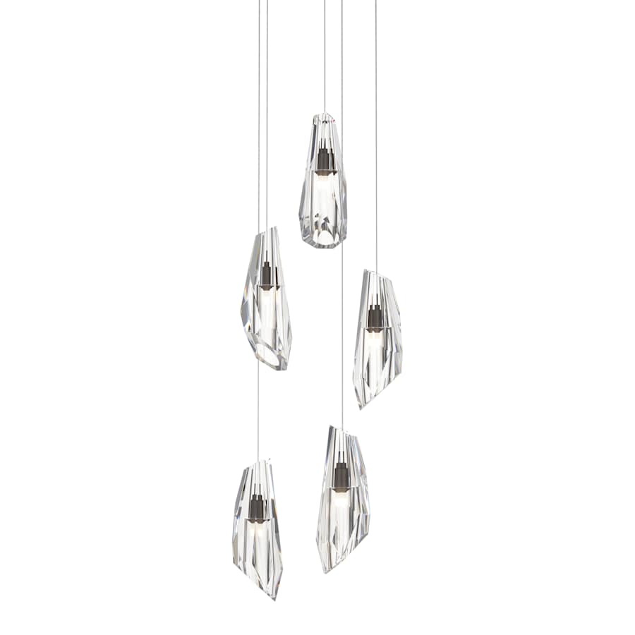Hubbardton Forge Luma 5 Light 15" Wide Crystal Multi Light Pendant