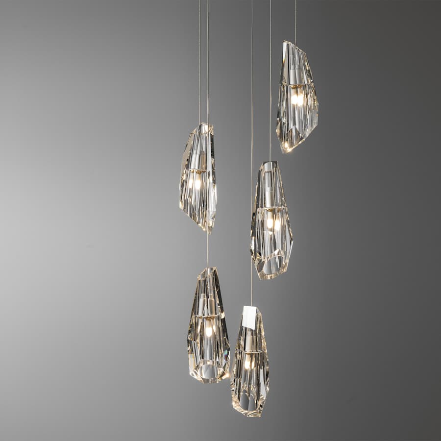 Hubbardton Forge Luma 5 Light 15" Wide Crystal Multi Light Pendant
